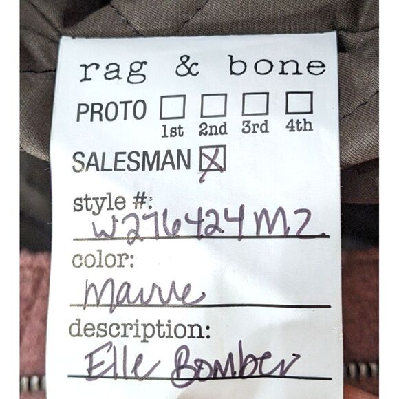 LIKE NEW Rag & Bone Women's Oversized Elle Bomber Jacket in Mauve Size S/P - Picture 11 of 11